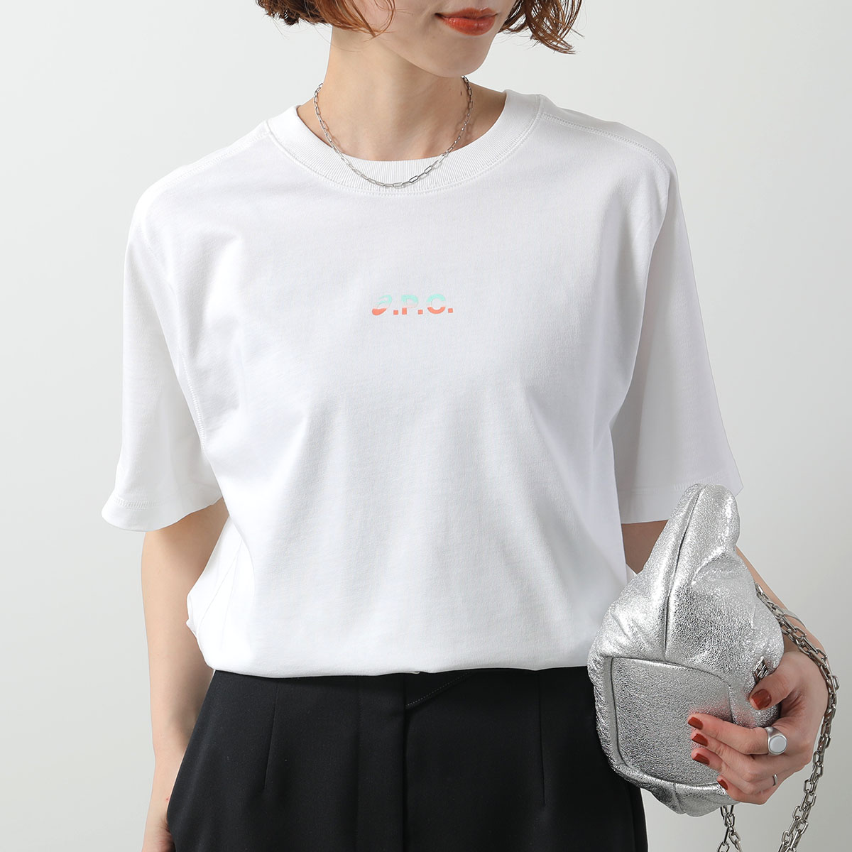 関税込★A.P.C.★A.P.C. X ASICS ロゴ WIND Tシャツ ホワイト A.P.C. x Asics 'Wind' Tシャツ | グレー | FARFETCH JP