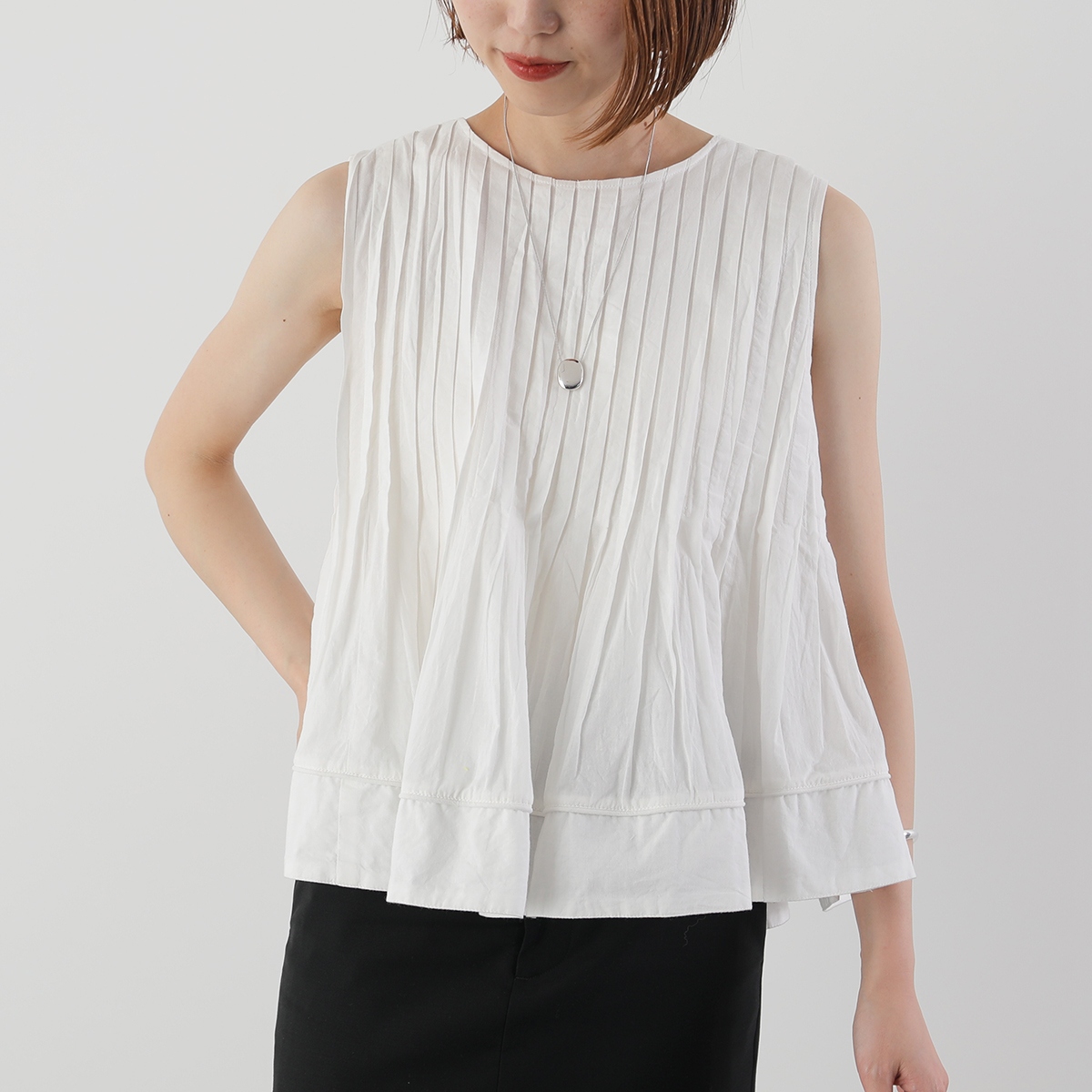 MICA&DEAL マイカ＆ディール ブラウス no sleeve tuck blouse 0125201127 レディース タック コットン ノースリーブ カラー2色 MICA&DEAL マイカ＆ディール ブラウス no sleeve tuck blouse
