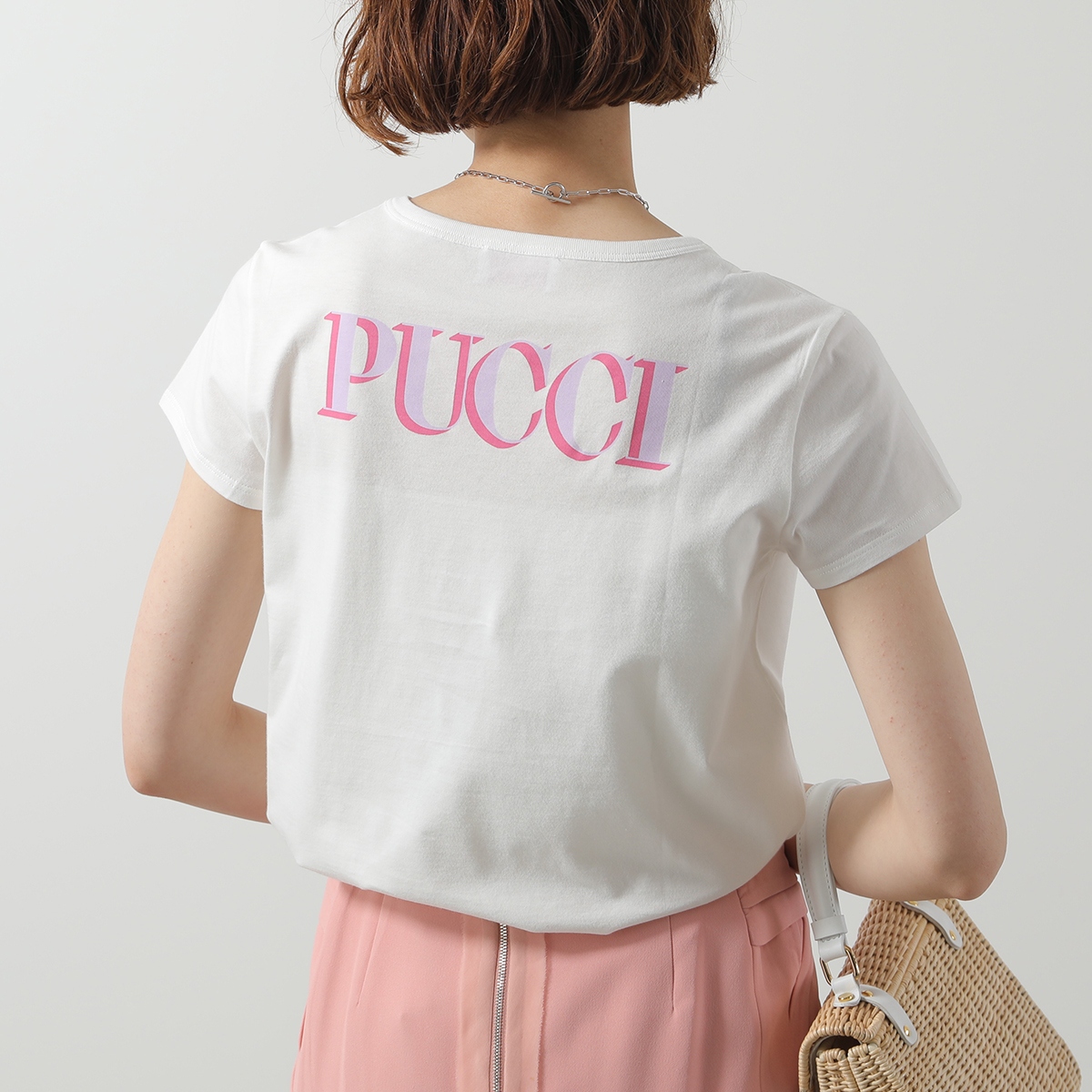 EMILIO PUCCI エミリオプッチ Tシャツ・カットソー M ピンク 【古着】【中古】【送料無料】 EMILIO PUCCI - エミリオプッチ プッチ柄半袖カットソー S レディース