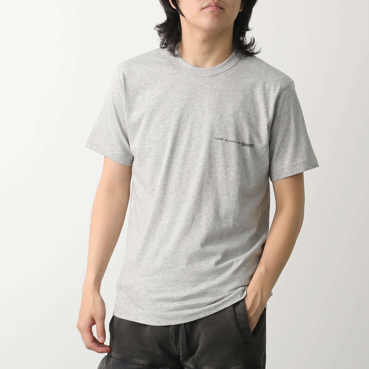 COMME DES GARCONS ロゴ プリント クルーネック Tシャツ CDG Tシャツ 半袖 クルーネック ロゴ プリント XXL 黒 ブラック