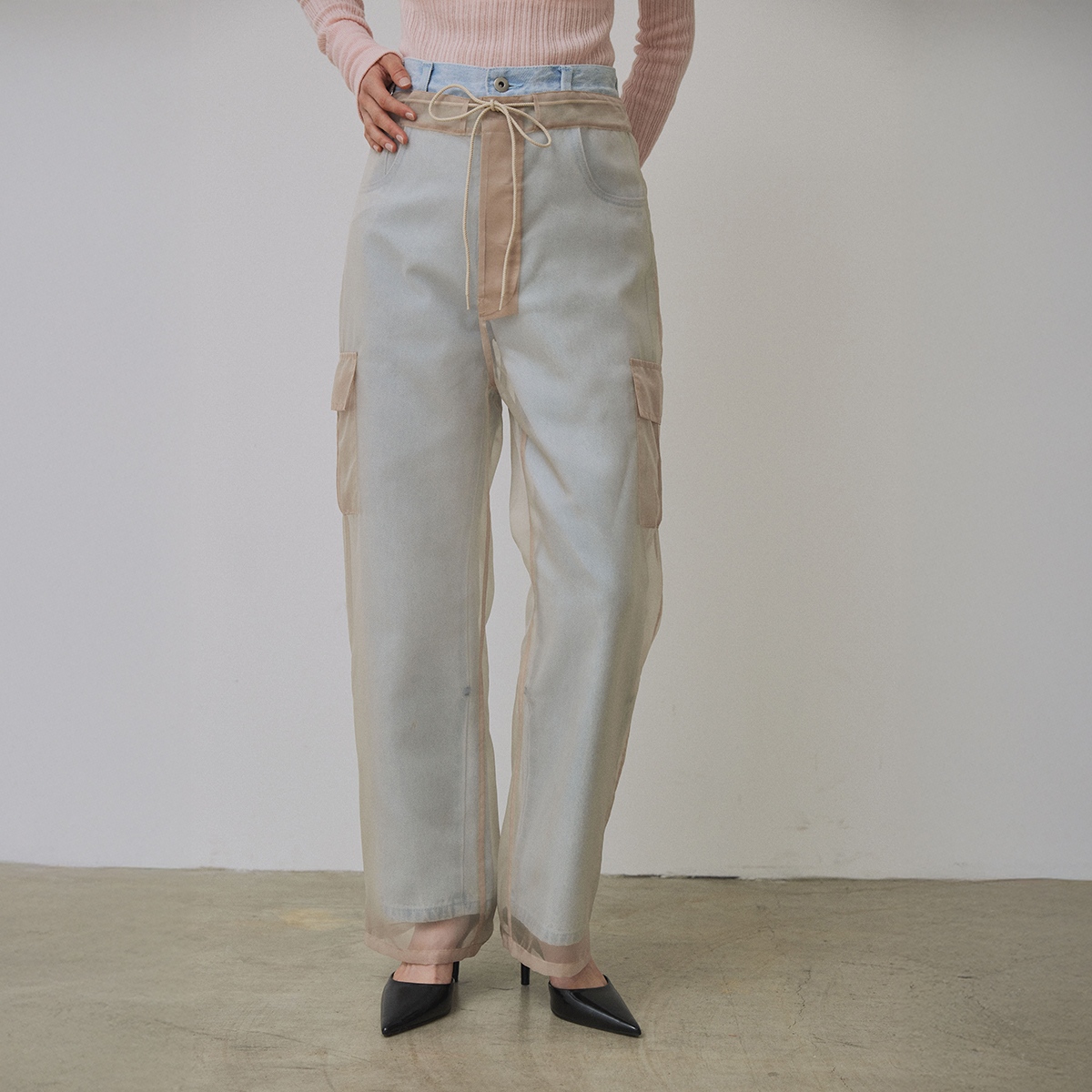 Abor アボア パンツ Organdie Cargo Pants オーガンジーカーゴ