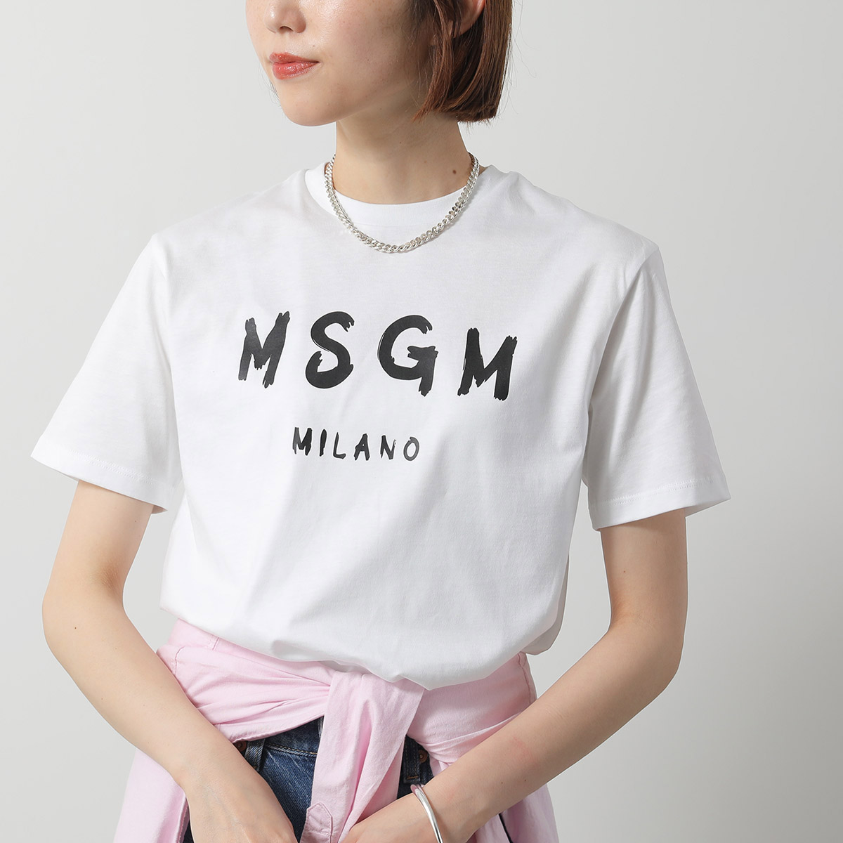 MSGM エムエスジイエム 半袖 Tシャツ クルーネック ペイントロゴ MSGM KIDS エムエスジーエム キッズ Tシャツ S5MSJUTH063