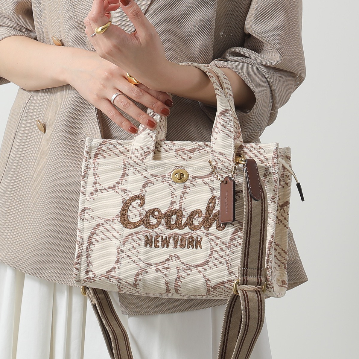 【COACH職人監修】CAM61 26型 カーゴモノグラム 2WAYトートバッグ COACH コーチ ショルダーバッグ CARGO TOTE 26 カーゴ トート