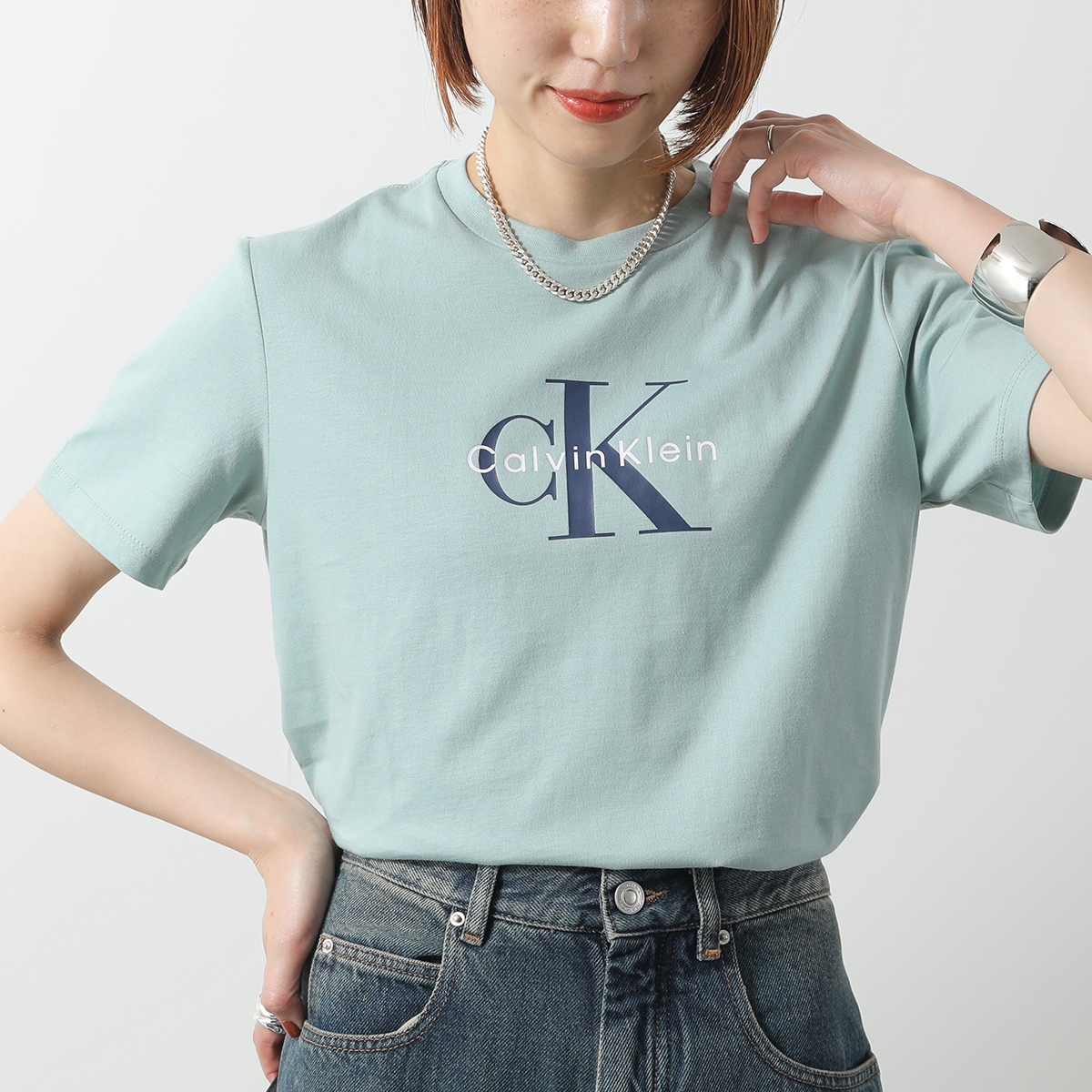   JEANS カルバンクライン ジーンズ Tシャツ 47B864G レディース 半袖 カットソー クルーネック コットン カラー２色 Calvin Klein CALVIN KLEIN JEANS カルバンクライン ジーンズ T