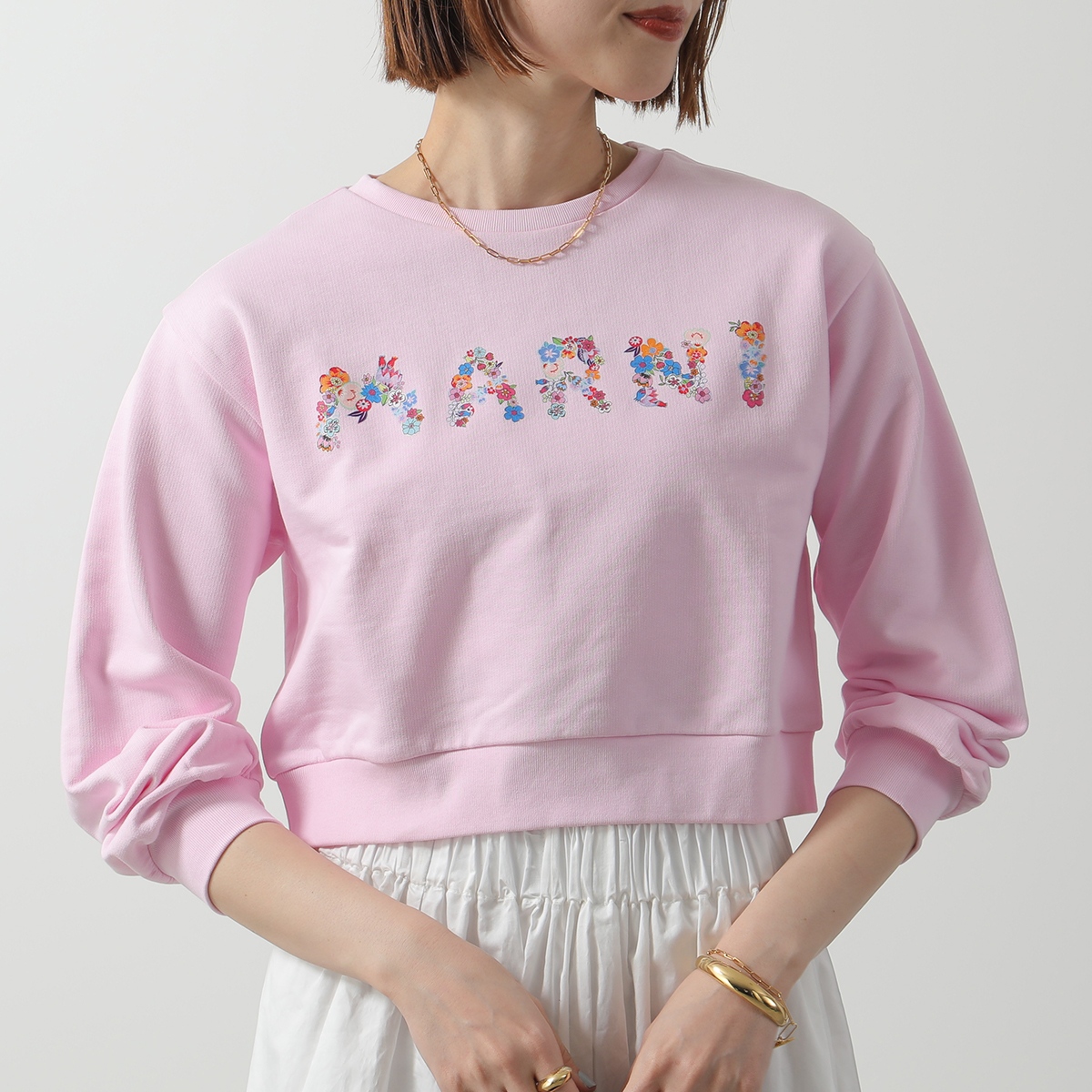 MARNI KIDS マルニ キッズ スウェットシャツ M01424 M00V1 レディース ガールズ 長袖 トレーナー フラワーロゴ 花 プリント 長袖 カラー2色 MARNI KIDS マルニ キッズ スウェットシャツ M01424 M00V1