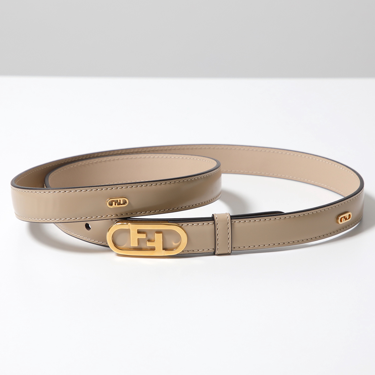 FENDI　フェンディ　レザー　ベルト　ベージュ系カラー FFベルト レザー ベージュ | Fendi