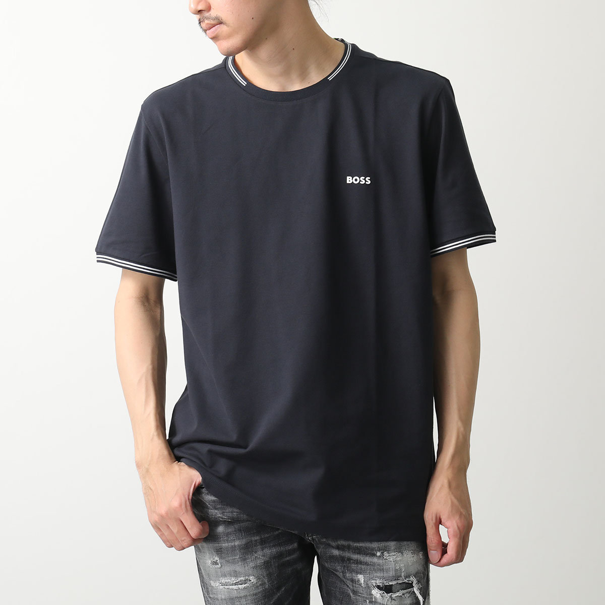 【Hugo Boss】ラバーロゴ クルーネック Tシャツ HUGO BOSS ヒューゴボス Tシャツ T-ShirtRN 365 50531401