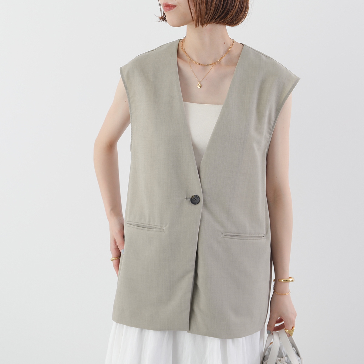 cloche CLOCHE クロシェ ジレ ドライジョーゼット 85679