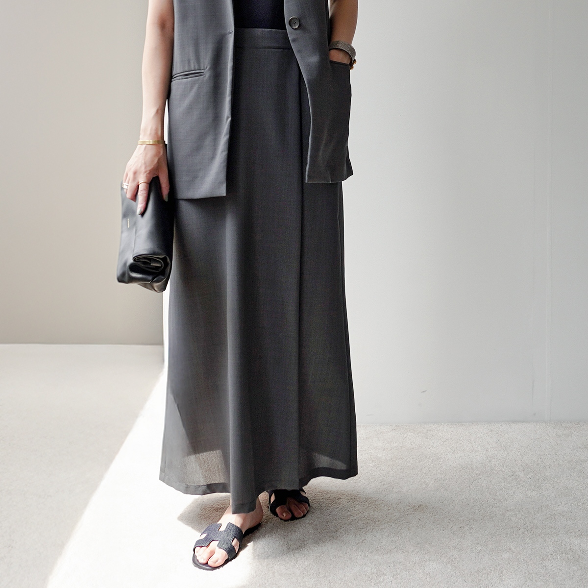 cloche CLOCHE クロシェ スカート ドライジョーゼット 86552