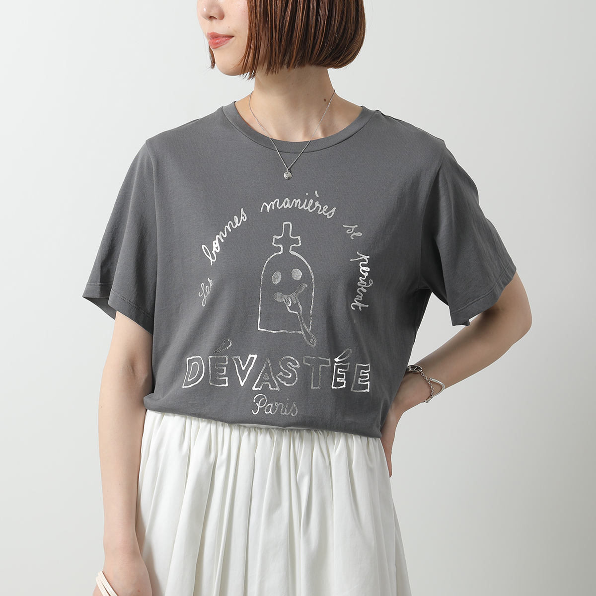 デヴァステ Tシャツ レディース DEVASTEE ロゴT ホワイト グレー ブラック R3FWTP018 インポートセレクトmusee - DEVASTEE(デヴァステ)｜Yahoo