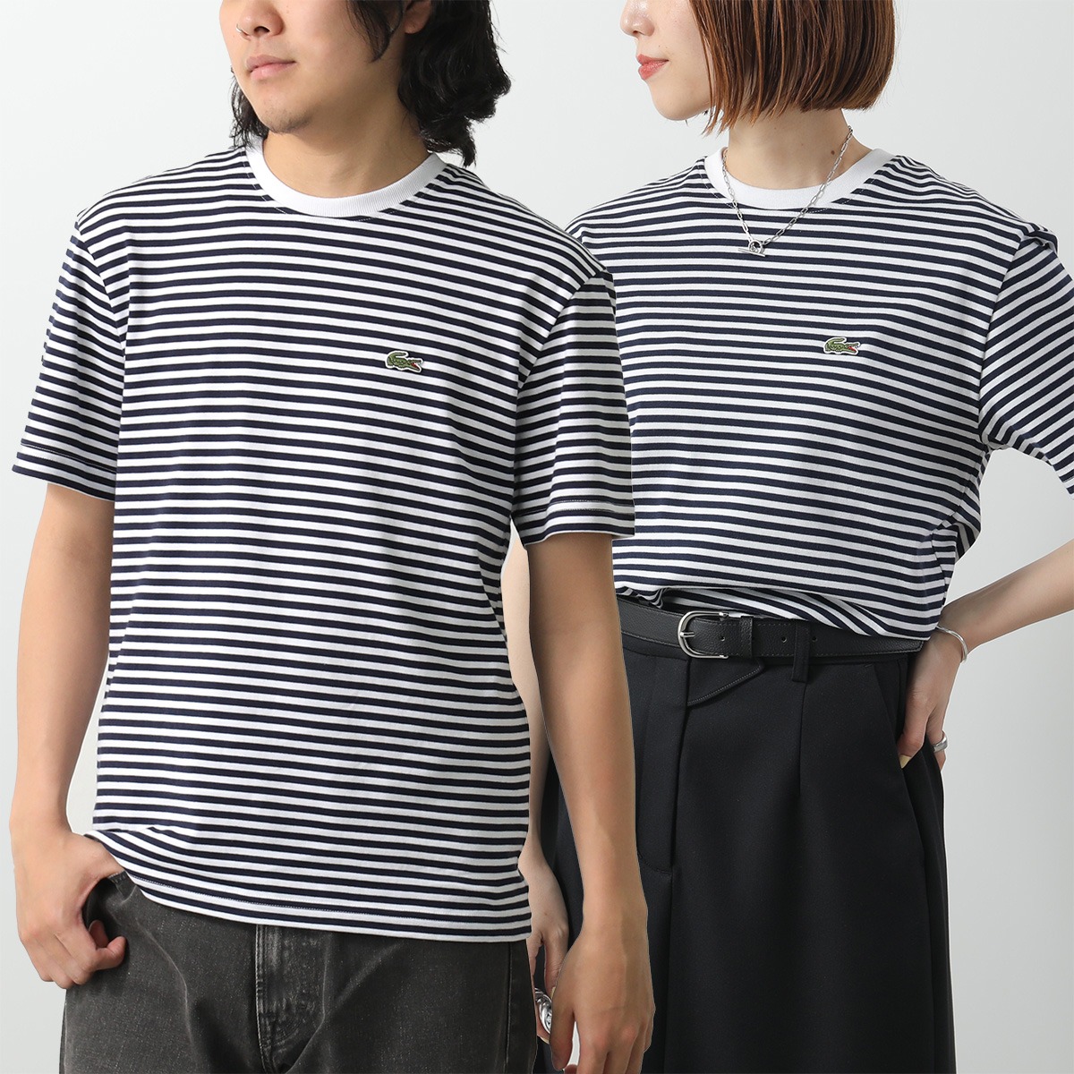 【LACOSTE】◆UNISEX◆マリンボーダーTシャツ◆正規品◆ LACOSTE ラコステ Tシャツ TH9749 メンズ オーセンティック