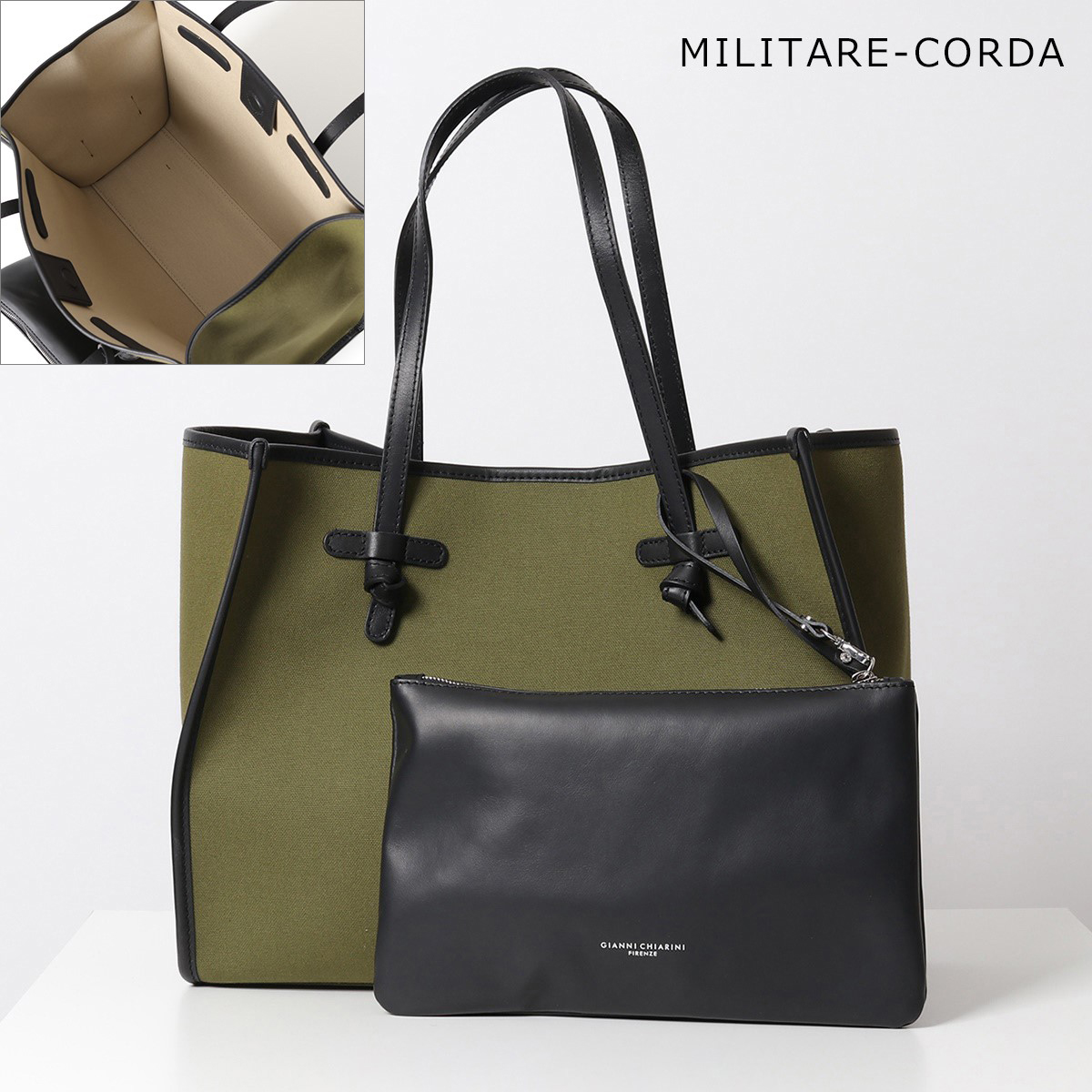【新品・未使用】GIANNI CHIARINI マルチェッラMサイズ　カーキ GIANNI CHIARINI ジャンニ キアリーニ トートバッグ