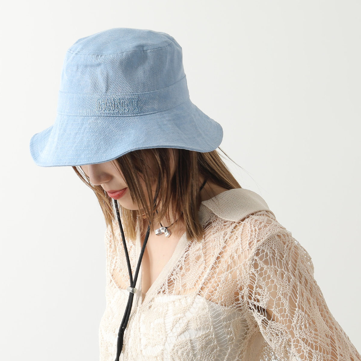 GANNI ガニー バケットハット FISHERMAN BUCKET HAT DENIM A5753