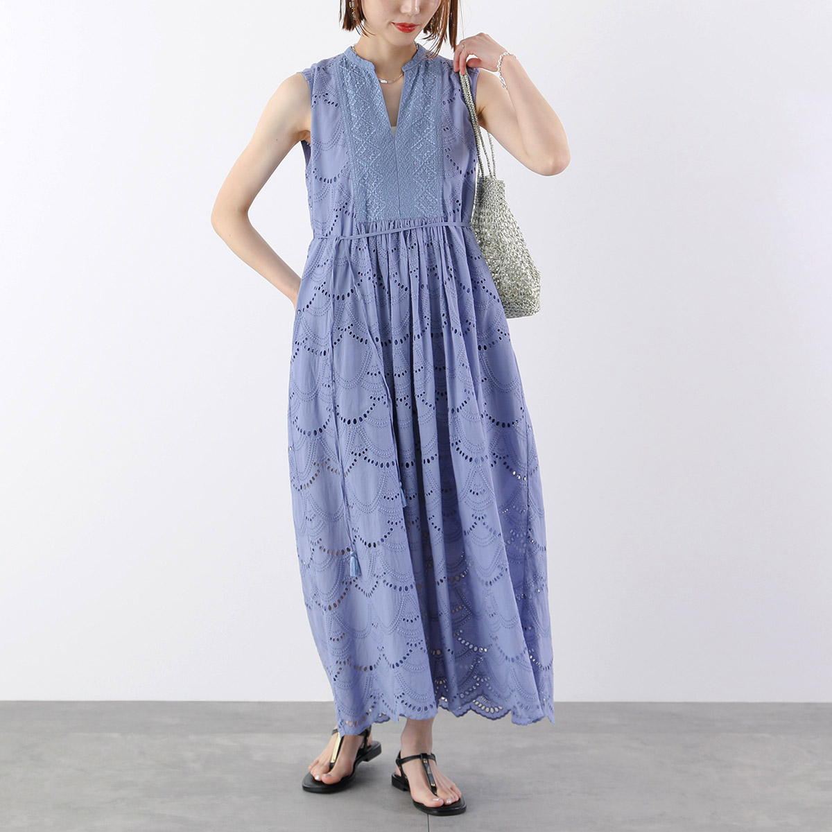 ne Quittez pas ヌキテパ ワンピース Cotton Voile Dot Hemla No