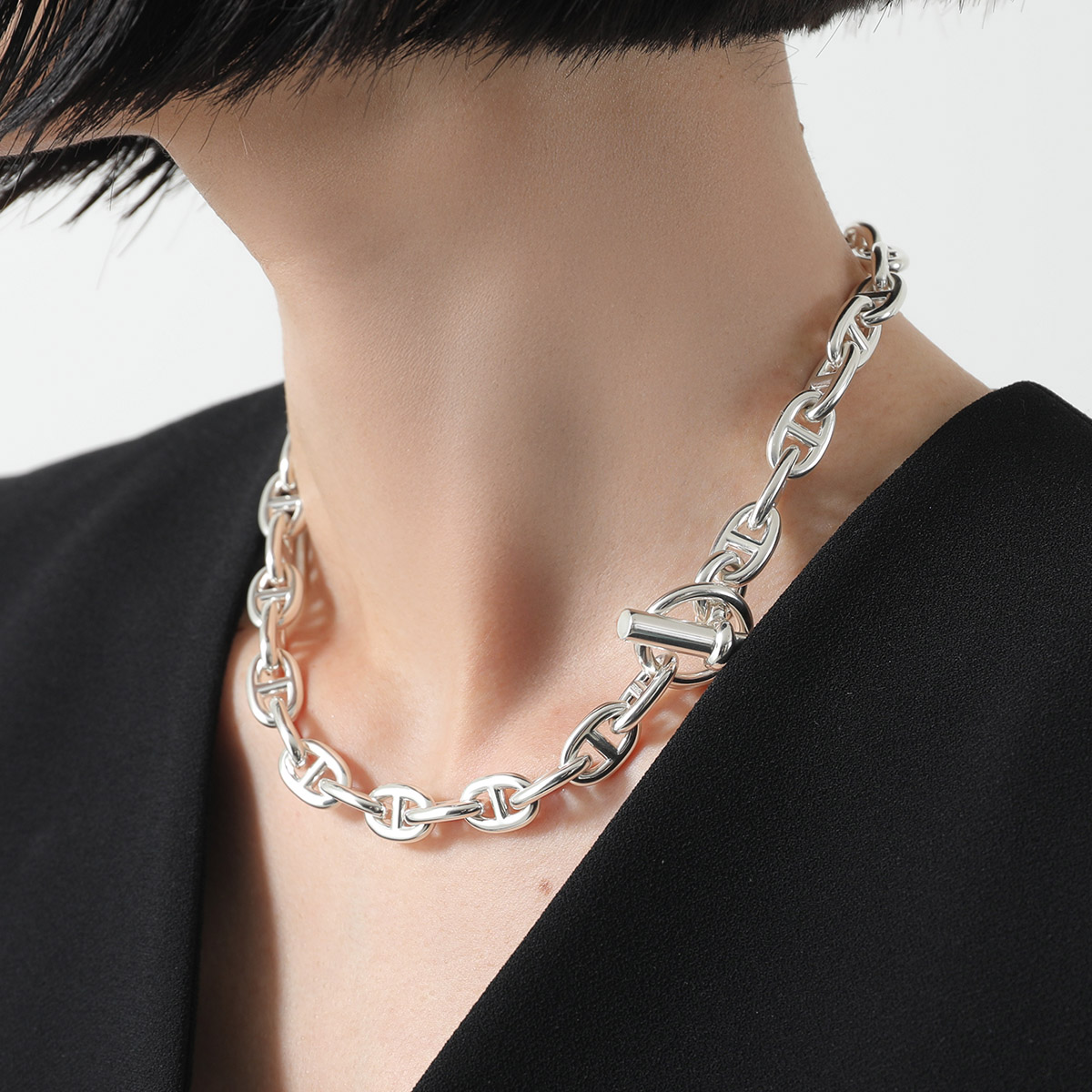 新しく着き HERMES エルメス MM dancre Chaine シェーヌダンクル ネックレス 小物