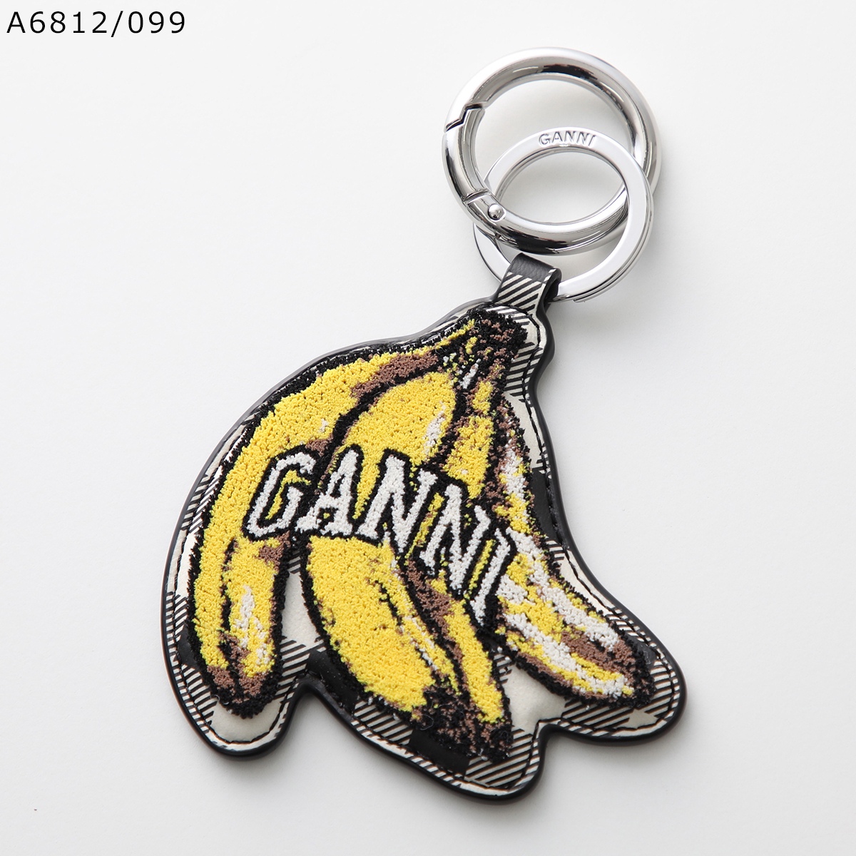 キーホルダー・キーリング Apple Keyring - Ganni - Leather - Blue Alaskan Blue Apple Keyring | GANNI US
