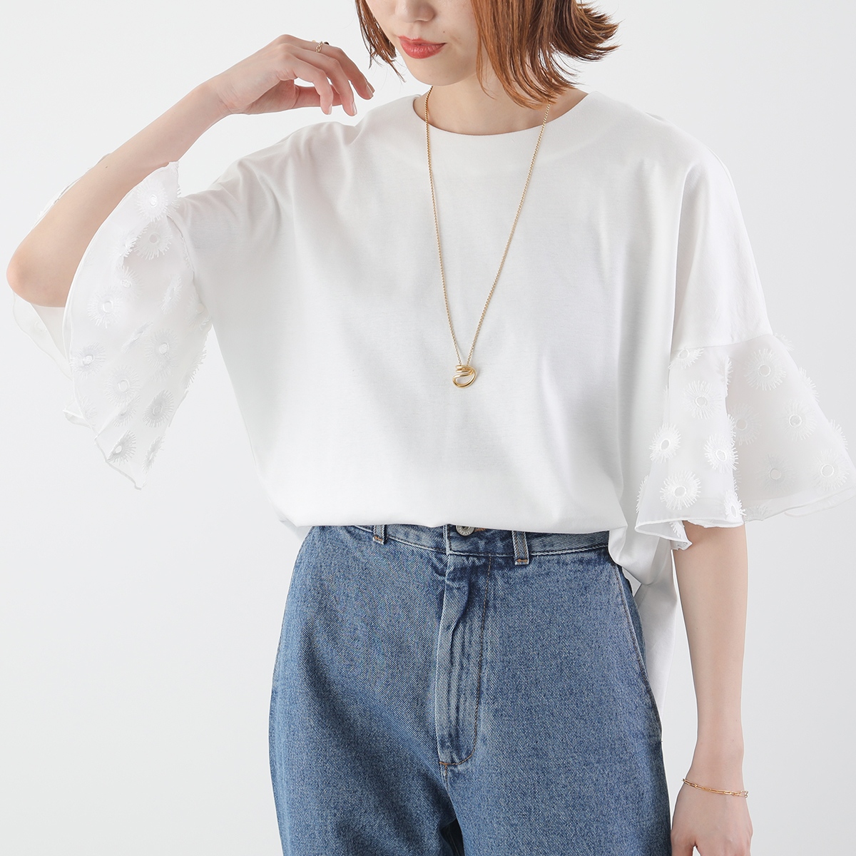 美品 ヘレンチア Herencia フリル袖 ブルゾン ジャケット FREE 美品 ヘレンチア Herencia フリル袖 ブルゾン ジャケット FREE