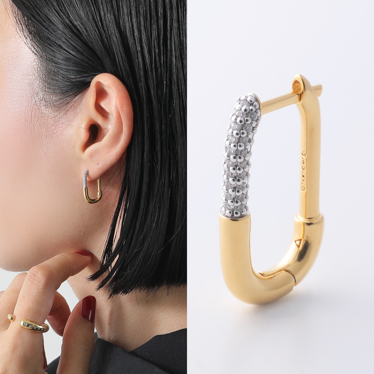 【MISSOMA】クラシック パヴェ ハギーズ/ゴールドフープピアス Classic Pave Huggies | 18ct Gold Vermeil/Cubic Zirconia