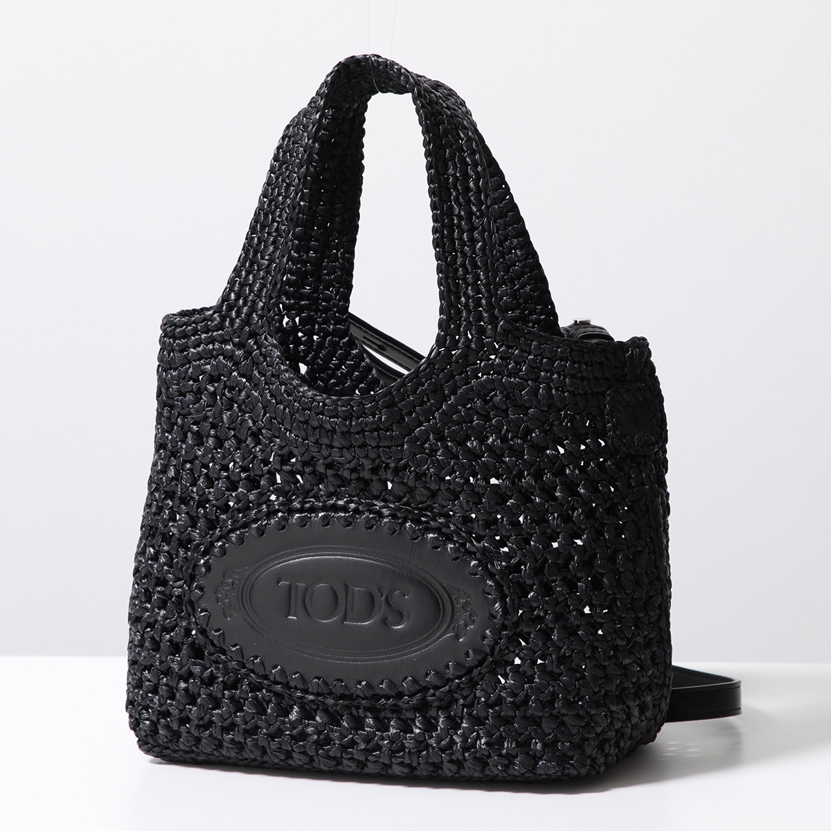 TOD'S トッズ ハンドバッグ カゴバッグ ラフィア レザー ミニ