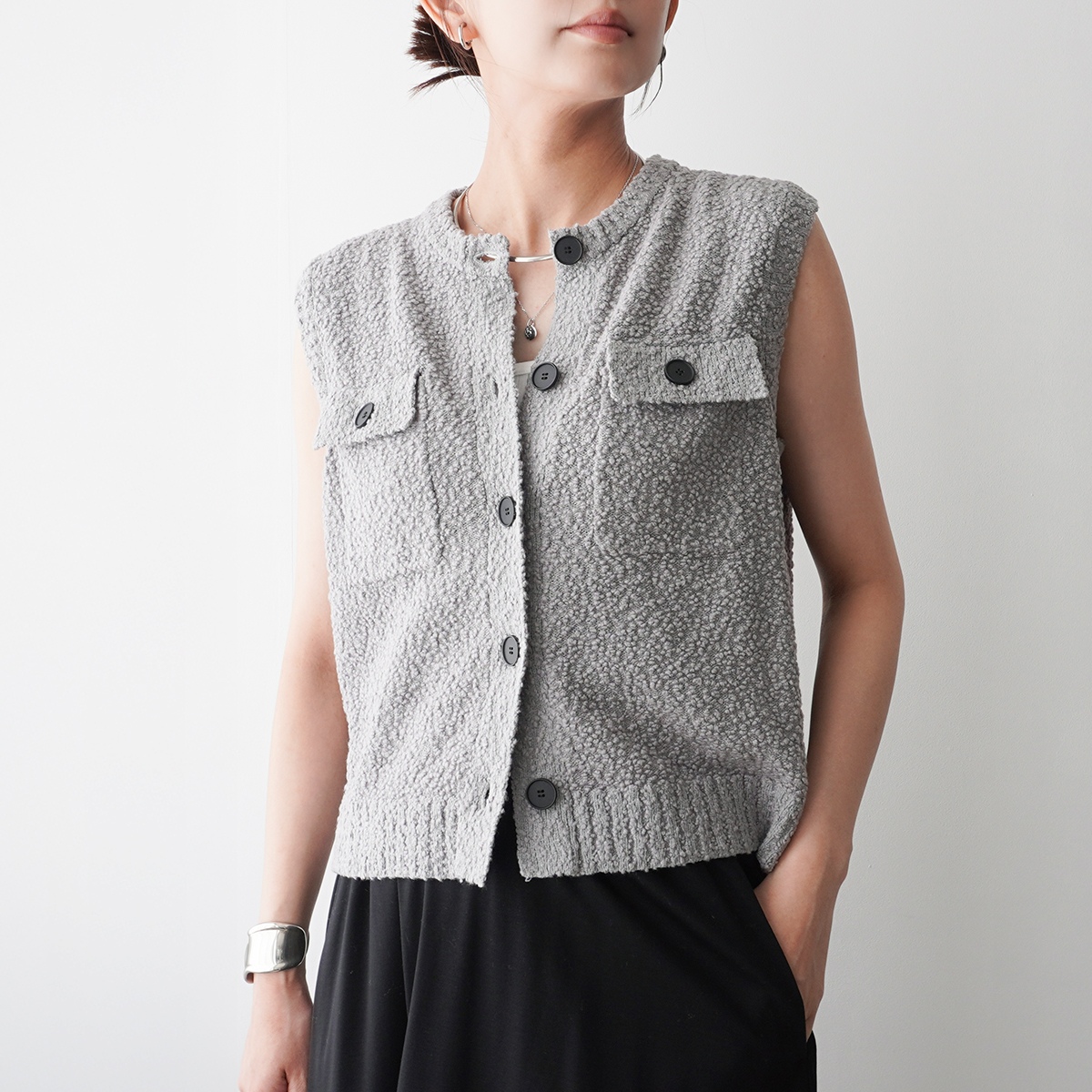 CEaRET シーレット ニットベスト 252015 レディース ブークレ ジレ