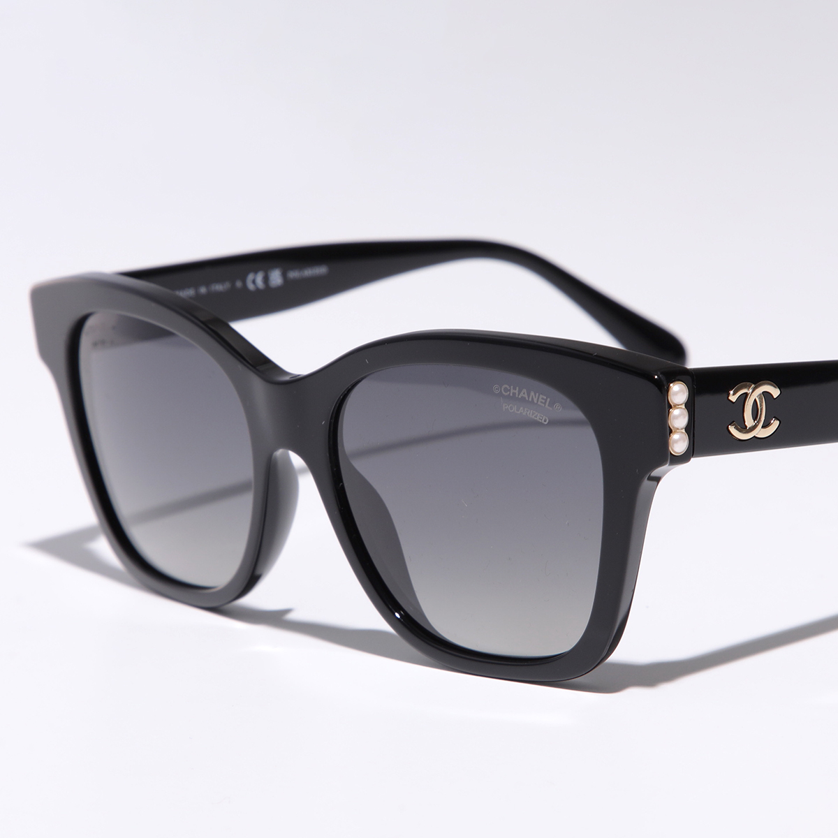 CHANEL シャネル サングラス 5482-H レディース スクエア型 ウェリントン型 パール CCマーク ココマーク フルリム セルフレーム アイウェア  c622/S8 | CHANEL | 01
