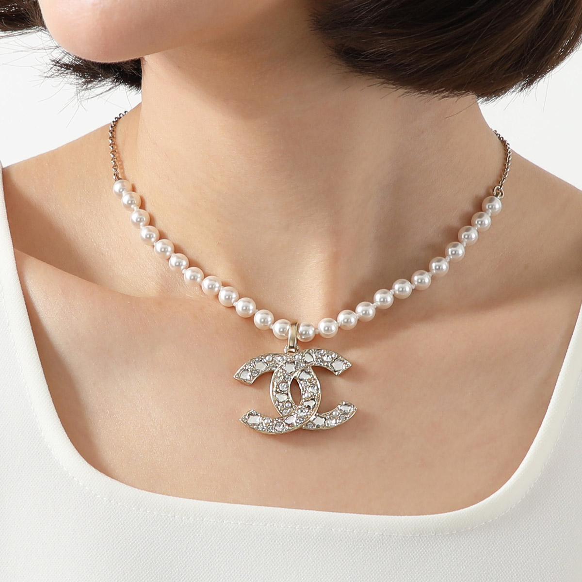 【希少】シャネル ネックレス シンプル かわいい  ロゴ ♪ シャネル CHANEL 2024新作 可愛いハートココマークネックレス