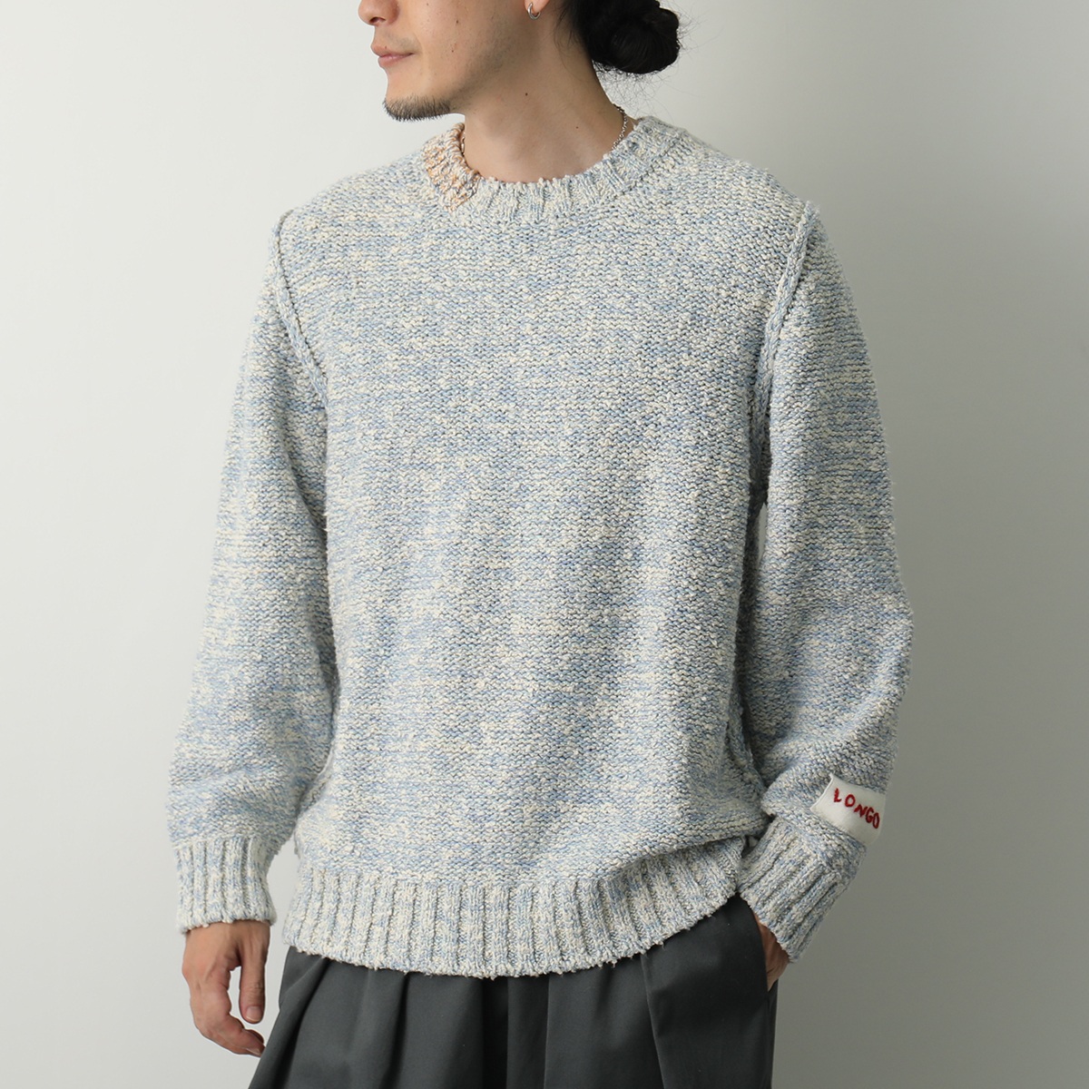LONGO ロンゴ ニット S022420L メンズ 長袖 コットン セーター サマー