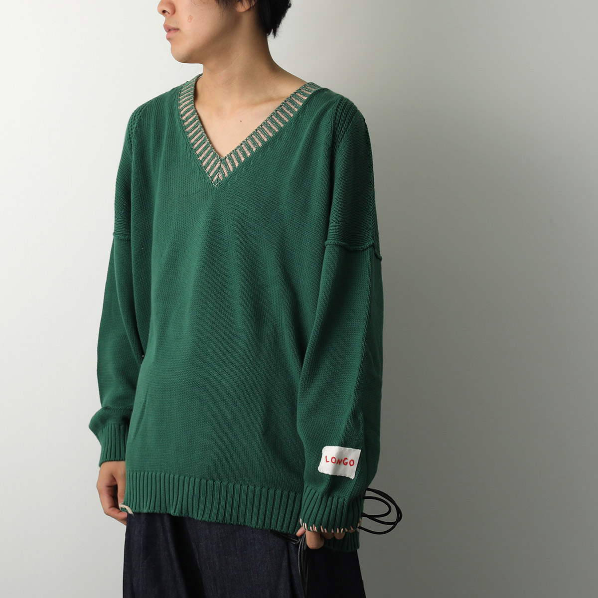 LONGO ロンゴ ニット S022104L メンズ 長袖 コットン イタリア製 