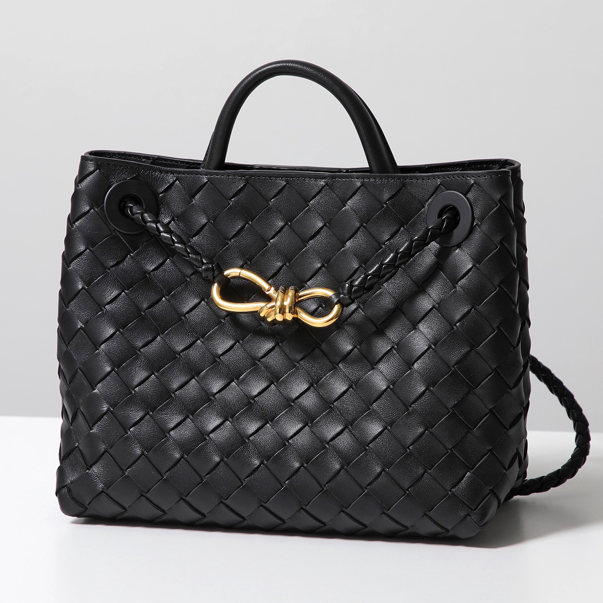Bottega Veneta - Mini Loop Bone Woven Leather Pouch