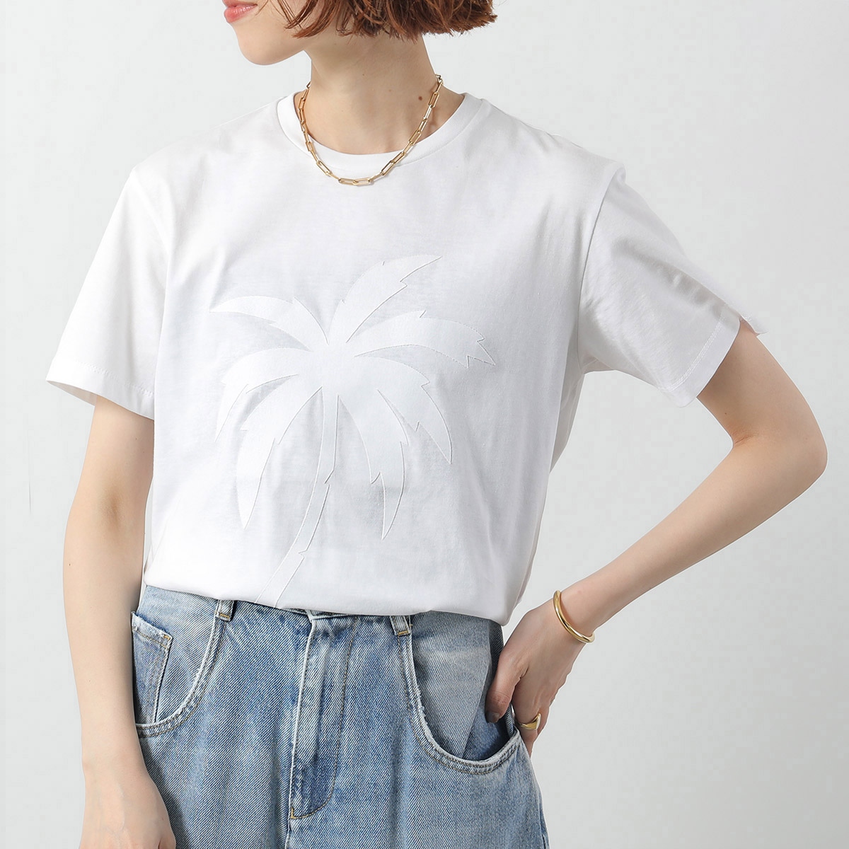 N°21 Tシャツ F053 6328 半袖 カットソー クルーネック N°21 ヌメロヴェントゥーノ Tシャツ F053 6328 レディース 半袖