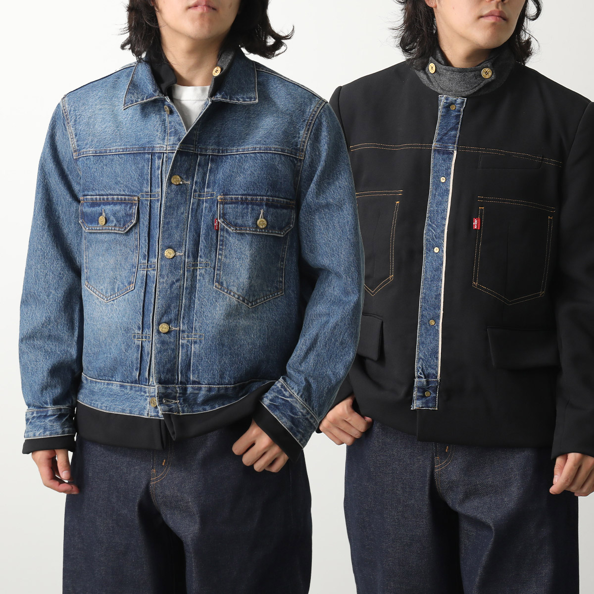 【sacai 】クロップド スーツ ブレザー×デニム ジャケット Sacai - リーバイスXサカイ・デニム・ジャケット をオンライン
