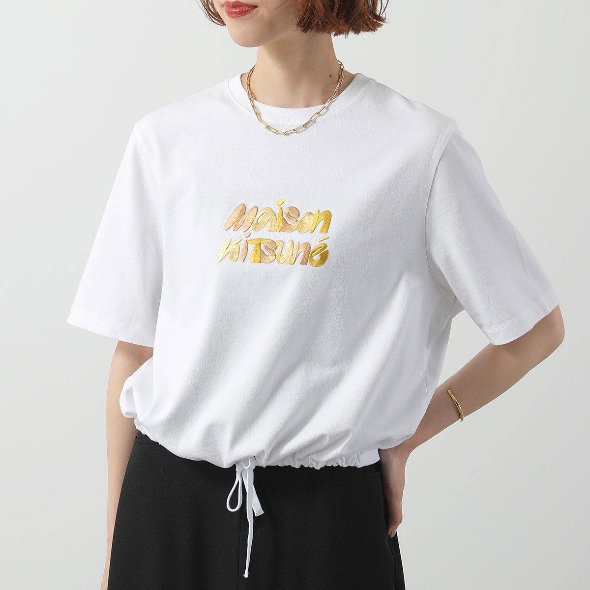 メゾンキツネ MAISON KITSUNE ドローストリング クロップド シャツ ドローストリング クロップド シャツ | Maison Kitsuné