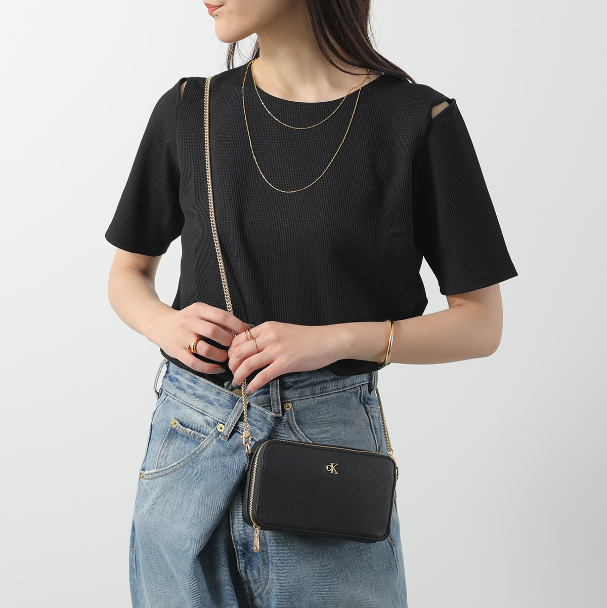 ★未使用 タグ付き★カルバンクライン ショルダーバッグ モノグラム ブラック Calvin Klein（カルバン・クライン） ショルダーバッグ MINIMAL MONO