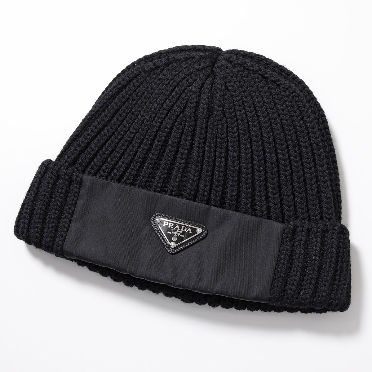 【値段交渉可】PRADA ブラック ニット帽 PRADA ニット帽 ブラック M