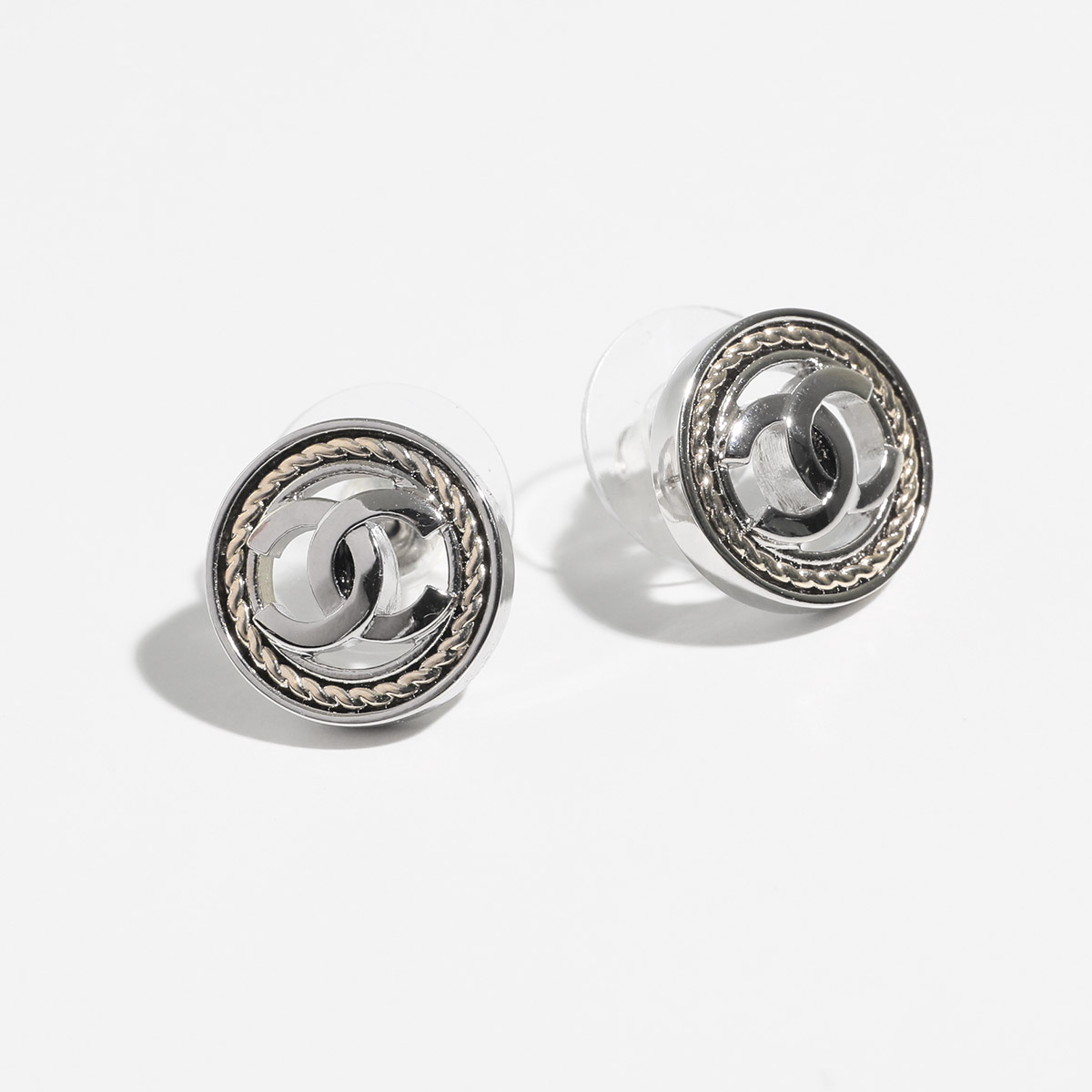 CHANELシャネル ピアス ココマーク 00T CHANEL シャネル ラウンドピアス ココマーク 手書き風 ベージュ