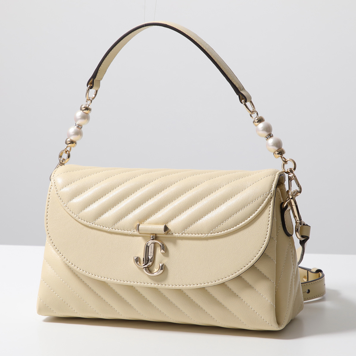 mｍczo 新品、未使用　JIMMY CHOO ベージュ ショルダー JIMMY CHOO Jimmy Choo ジミーチュウ ショルダーバッグ AVN