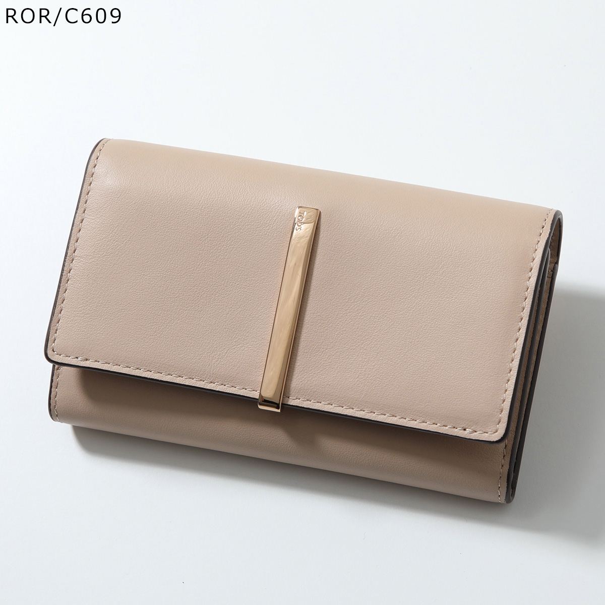 TOD'S三つ折り財布 ゴールド金具付き TOD'S / 三つ折り レザー ウォレット｜ESTNATION ONLINE STORE
