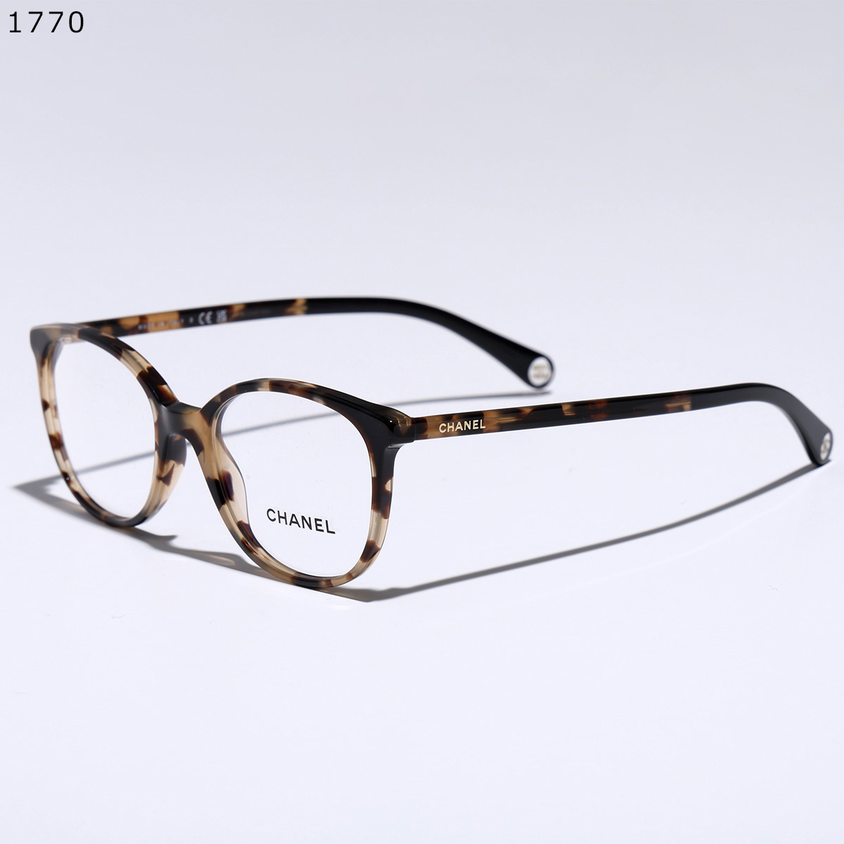 CHANEL メガネ 眼鏡 3052-B ラインストーン ココマーク ブラック