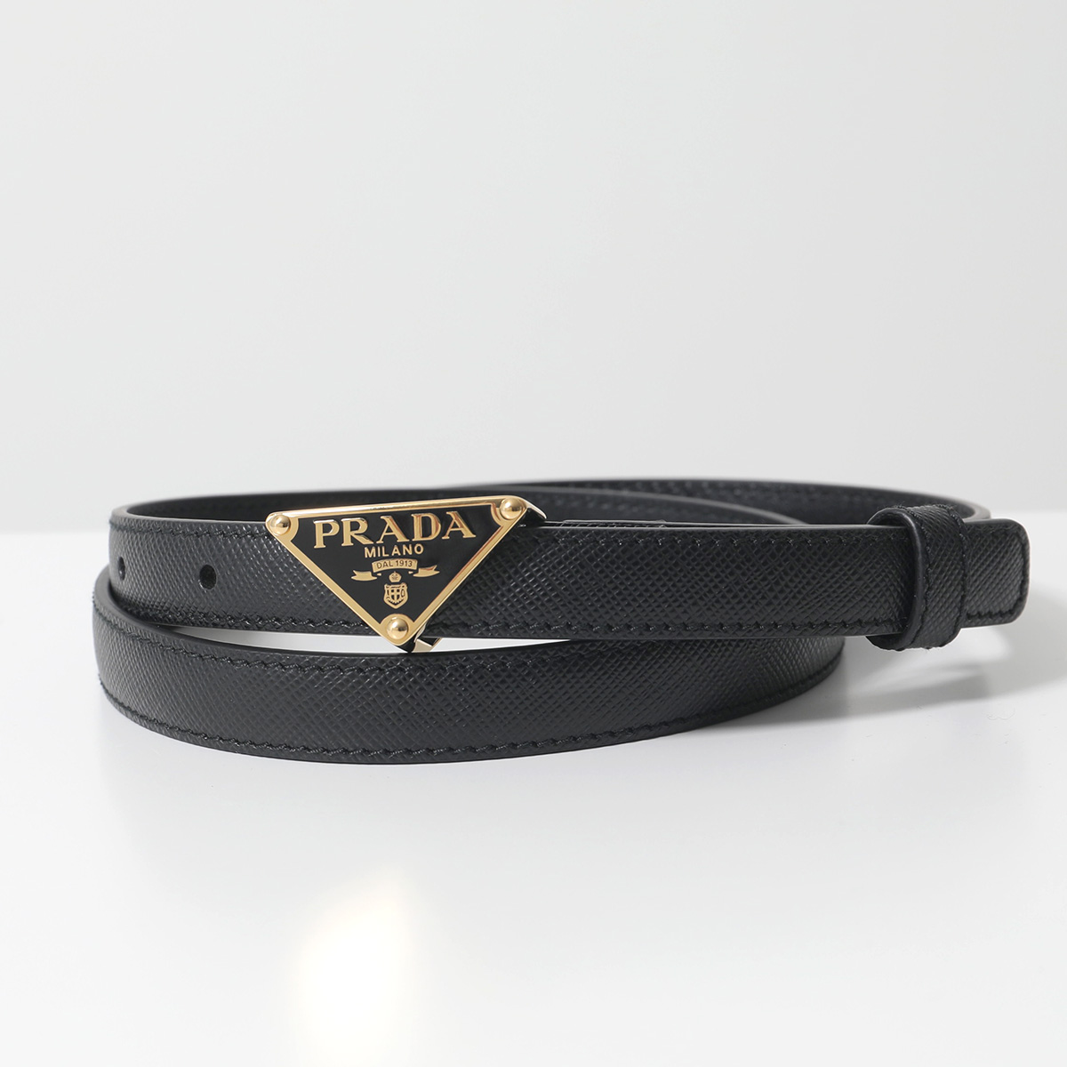 美品 プラダ PRADA リボン　エナメル　ナロー ベルト 黒 1C5076 2 美品 プラダ PRADA リボン エナメル ナロー ベルト 黒 1C5076 2