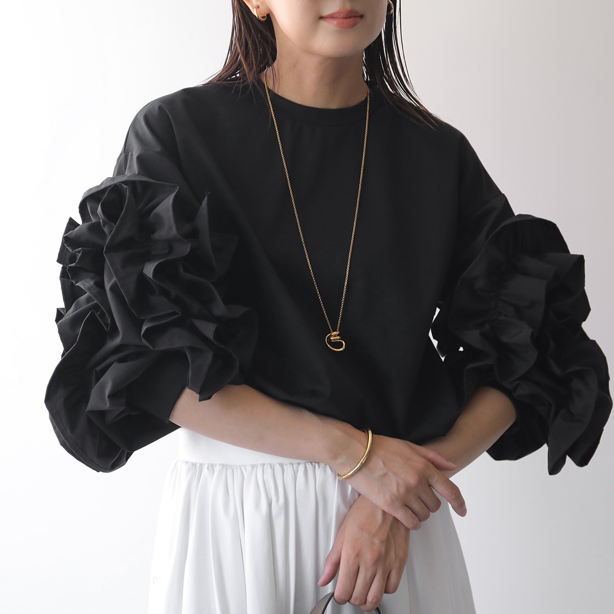 Re.Verofonna（ヴェロフォンナ） ウェーブ フリル カットソー 5259504