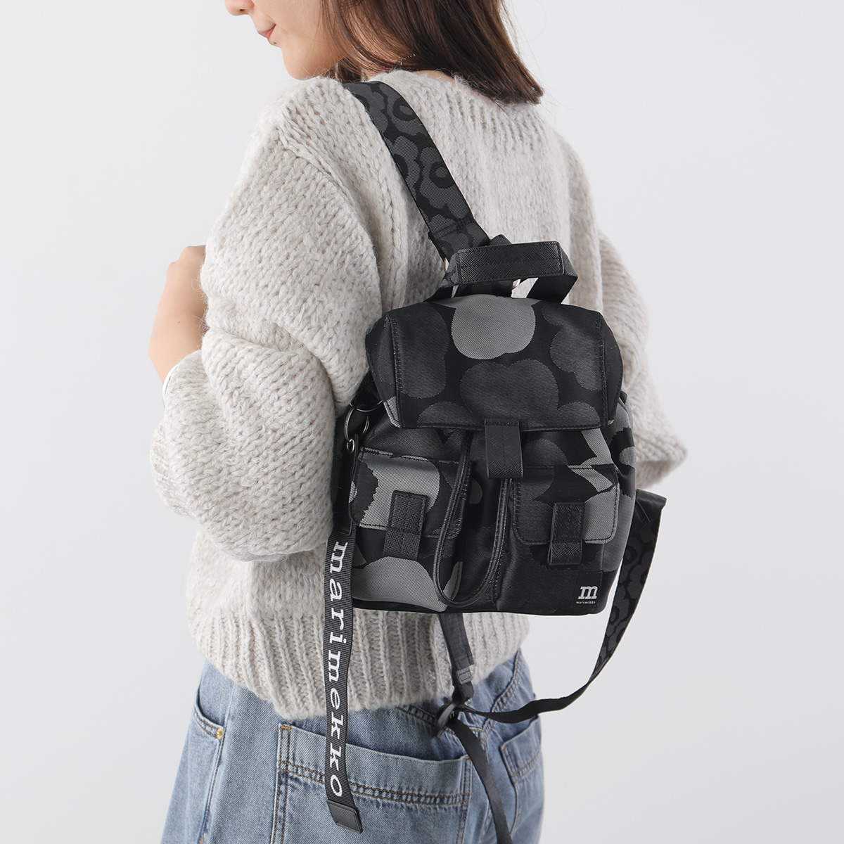 marimekko 黒 キルティング リュック marimekko マリメッコ バックパック LOLLY ロリー Reppu 090803