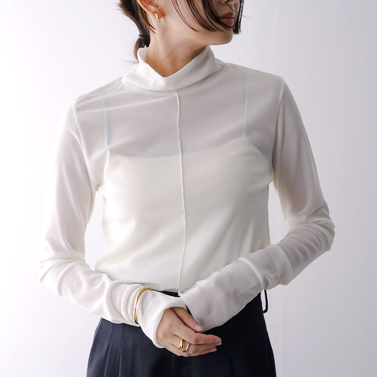 anana（アナナ） 長袖 カットソー a15-007 レディース メッシュ