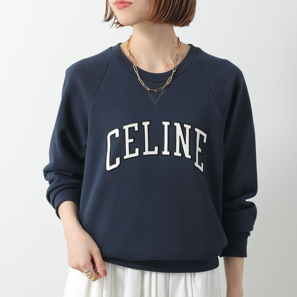 新品未使用 本物 セリーヌ ロゴ スウェット トレーナー S CELINE セリーヌ トレーナー RY0HD670Q.FZD6 レディース メンズ