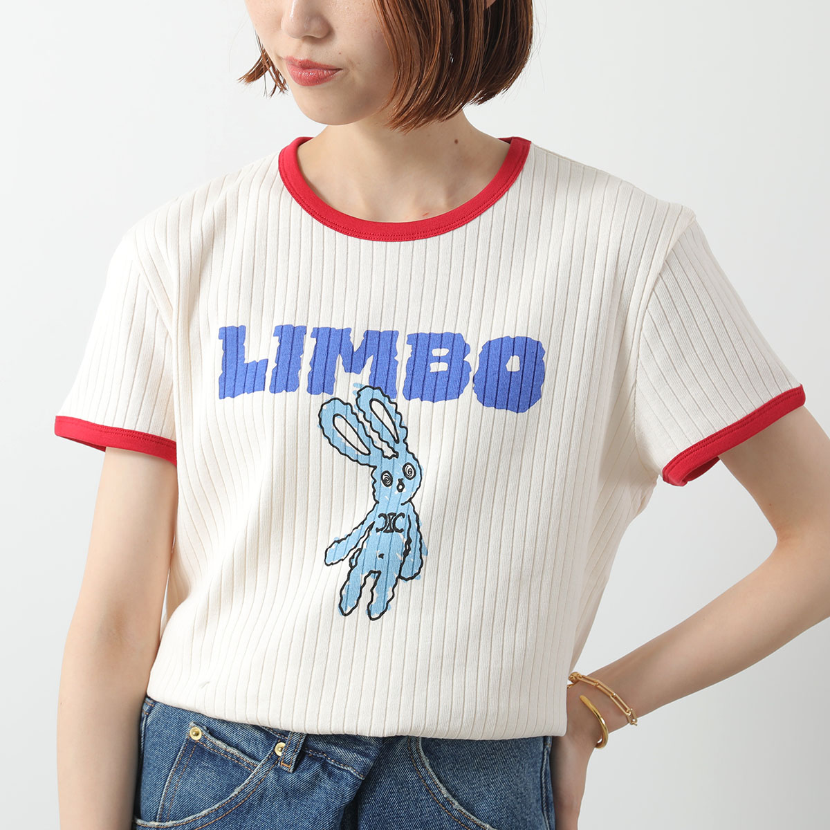 セリーヌ　プリントtシャツ CELINE セリーヌ Tシャツ RX0AY671Q.01OB レディース ルーズ