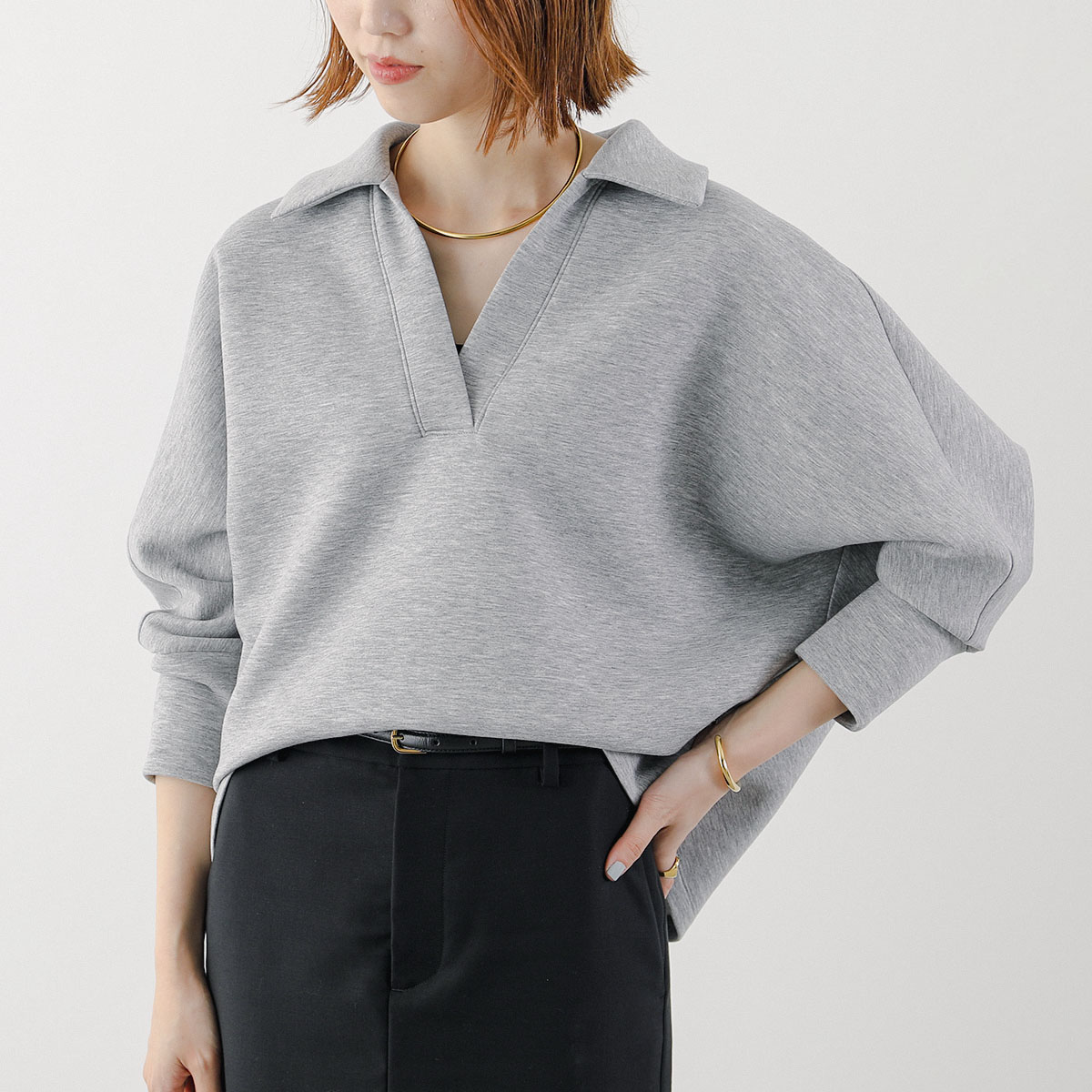 NUS ヌース トレーナー 35517 レディース スキッパー ドルマンスリーブ