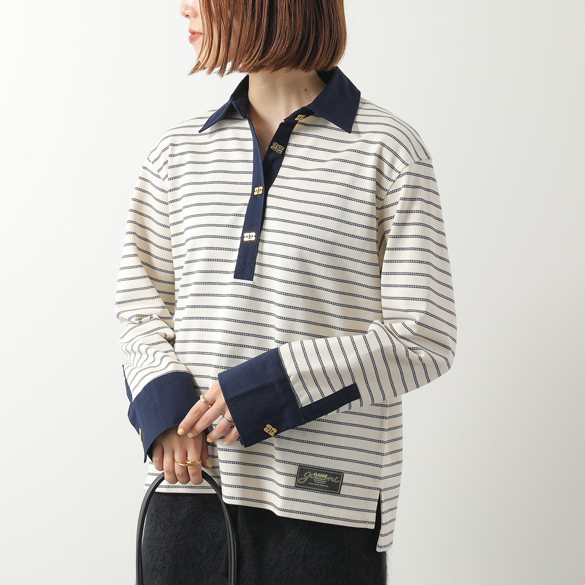 GANNI（ガニー） ポロシャツ Single Piquet Jersey Polo T4215 3701