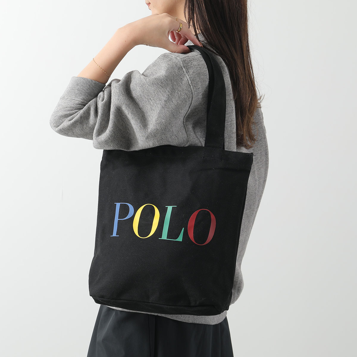POLO RALPH LAUREN　キャンバストートショルダーバック　ブラック キャンバス ショッパー トート | ラルフ ローレン公式オンライン