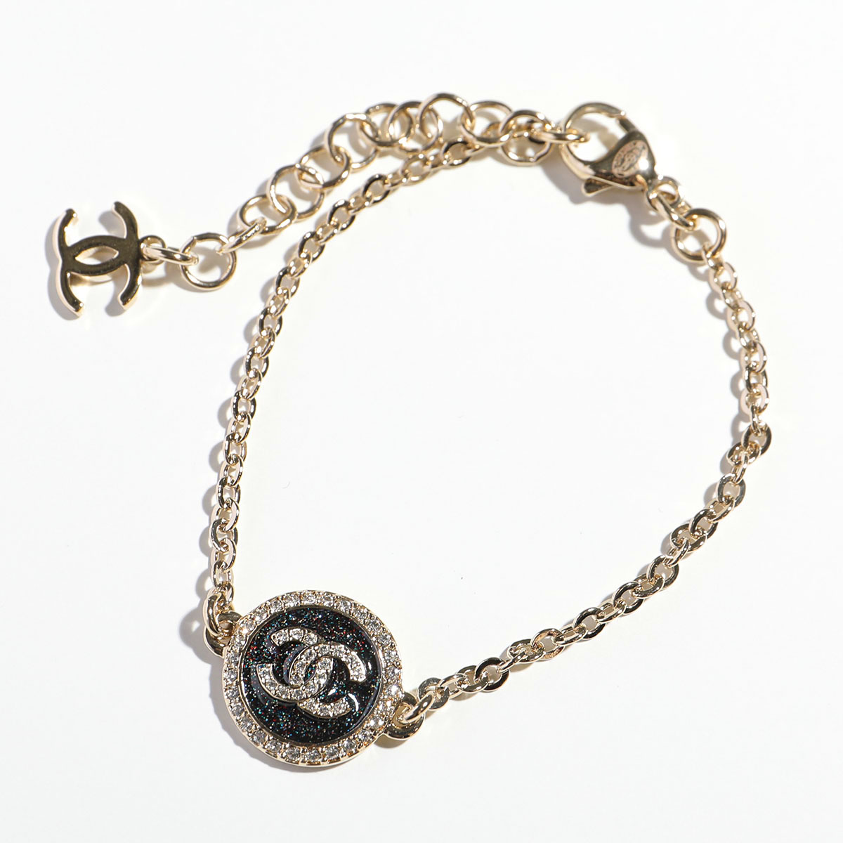 CHANEL シャネル ブレスレット ココマーク ゴールド×ブラック シャネル ブレスレット ココマーク CCマーク ゴールド ブラック