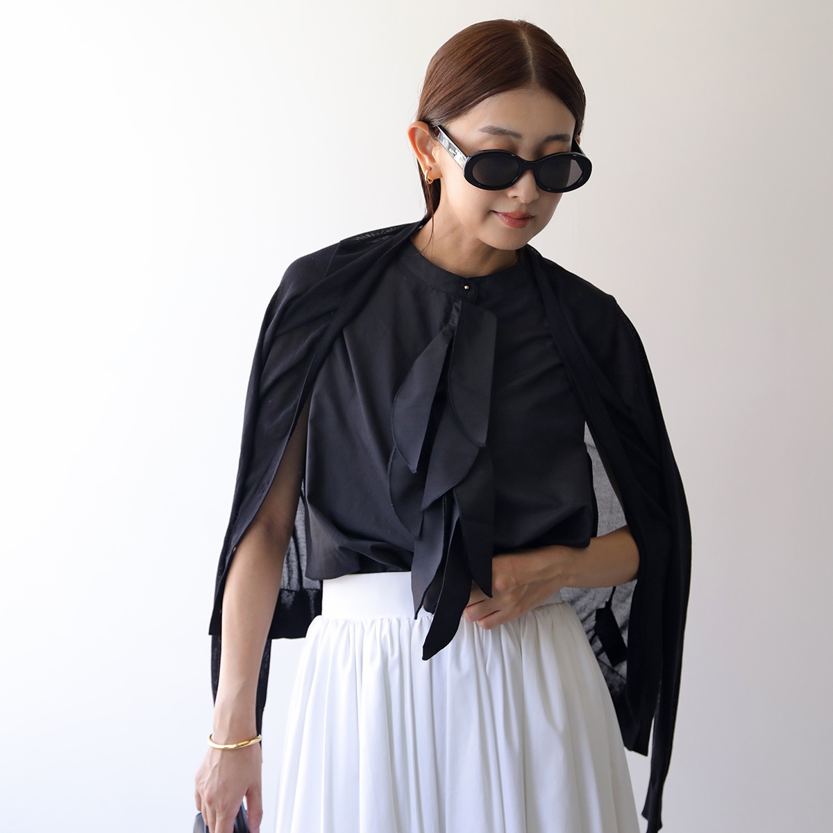 TORRAZZODONNA ブラックノースリーブ Torrazzo Donna TORRAZZO DONNA トラッゾドンナ ブラウス Ribbon