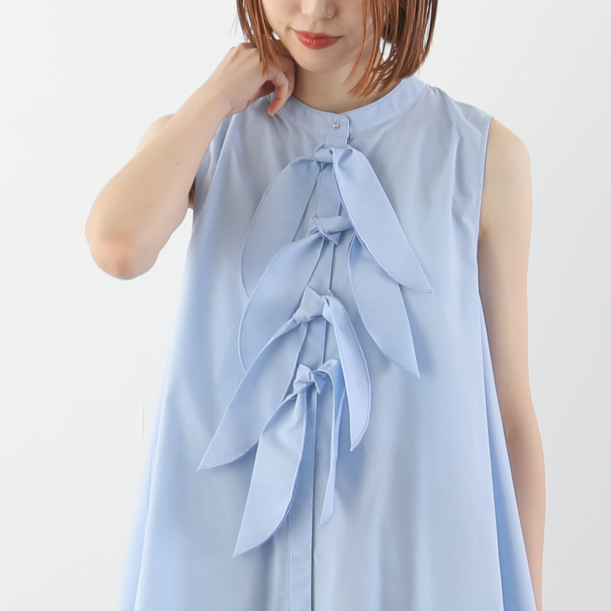 TORRAZZO DONNA/トラッゾドンナ　ブラウス TORRAZZO DONNA トラッゾドンナ 6237-357 フラワー刺繍ビブ